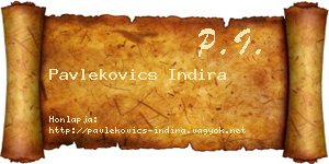Pavlekovics Indira névjegykártya